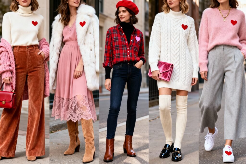 5 Warm Winter Outfits for a Valentine's Day Date.