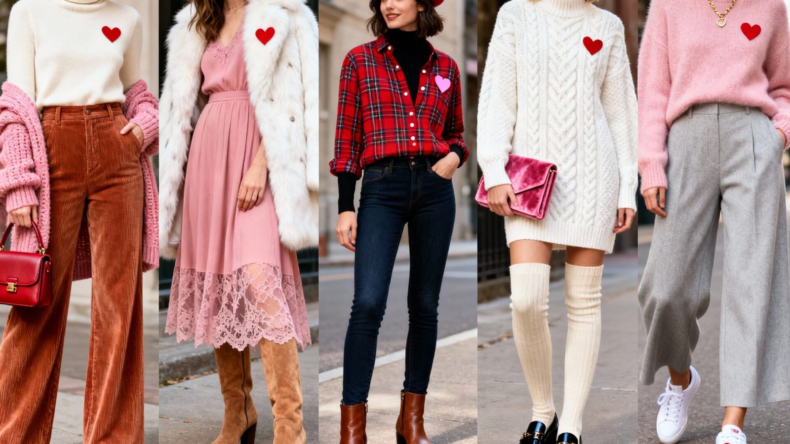 5 Warm Winter Outfits for a Valentine's Day Date.