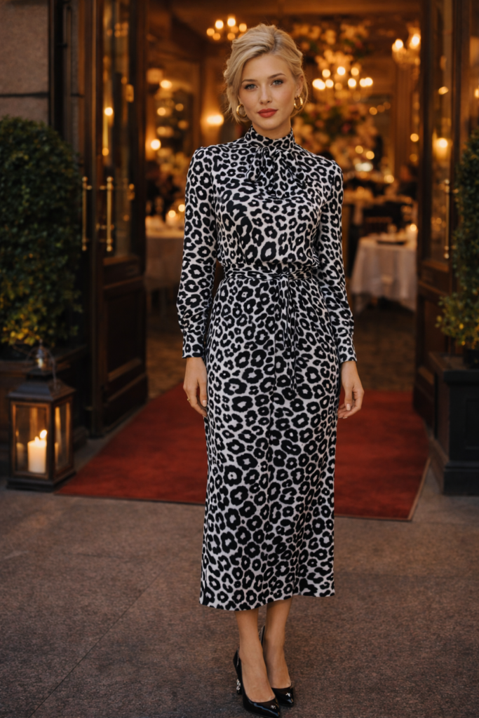 Spring Date Night Outfit Leopard dress