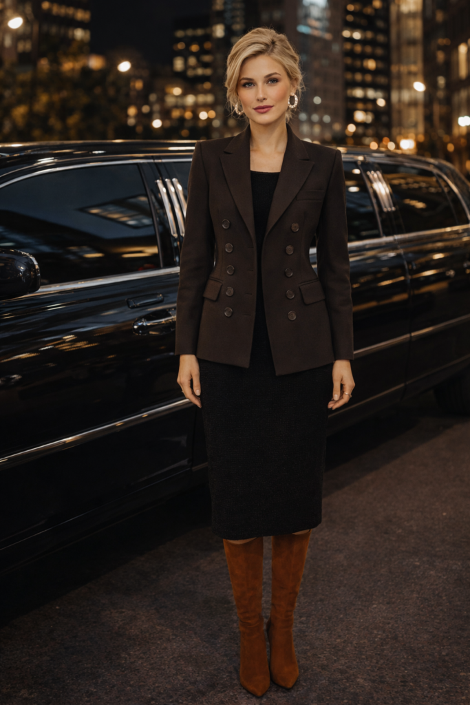 Spring Date Night Outfit Brown blazer